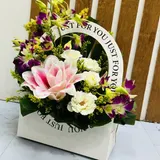 The Exotic Opulence White Box Lily, Orchid & Rose Mix – photo 4