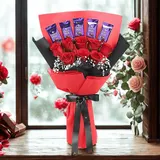 Red Rose & Dairy Milk Chocolate Bouquet – photo 1