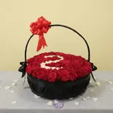 Grand Love Personalized Fresh Red Rose Basket – photo 1