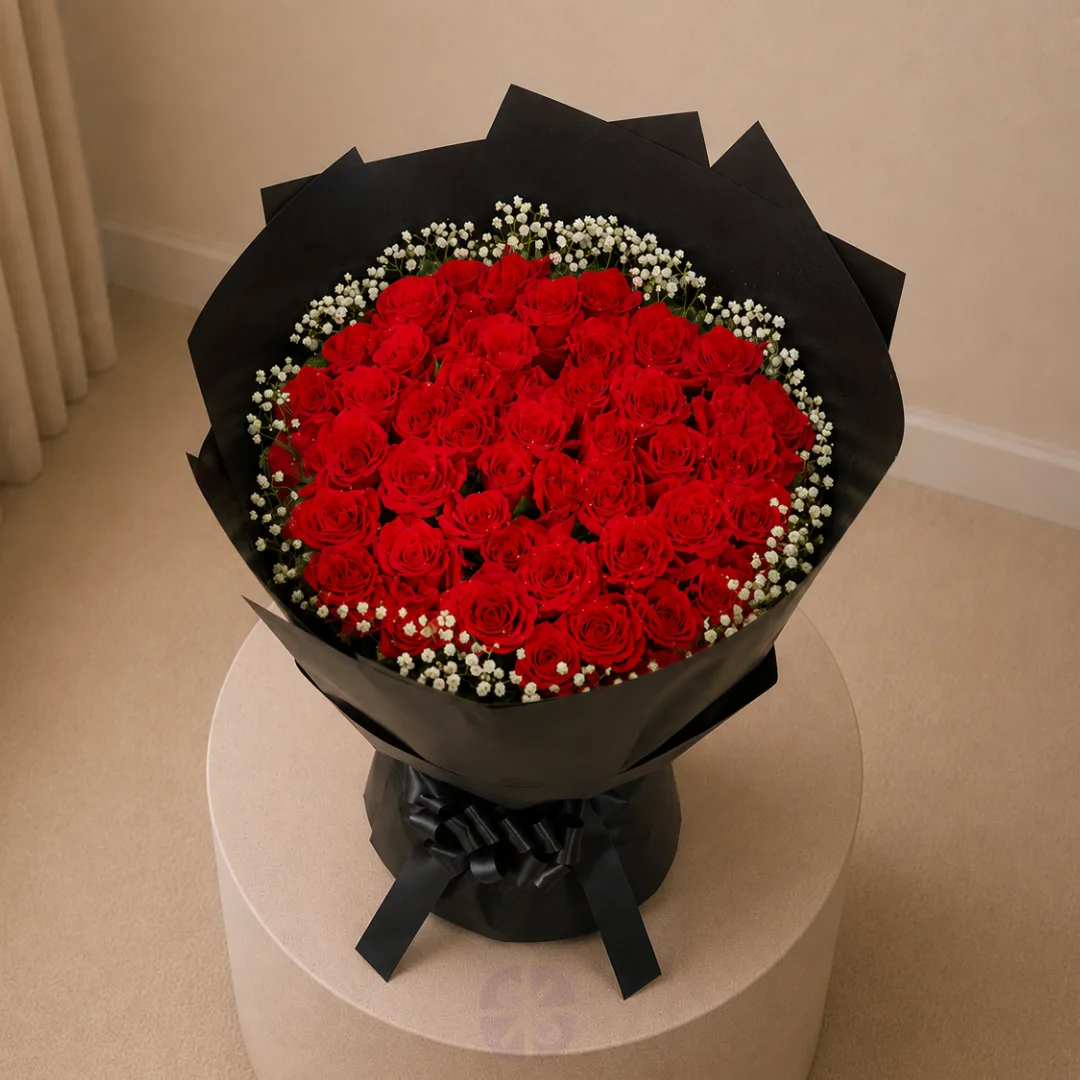 A Breathtaking 50 Red Rose Bouquet