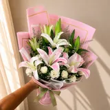 Charming Pink Lily Hand Bouquet – photo 4
