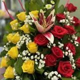 Radian Red & Yellow Rose Basket – photo 3