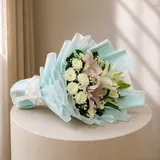 A Serene Lily & Rose Bouquet – photo 1