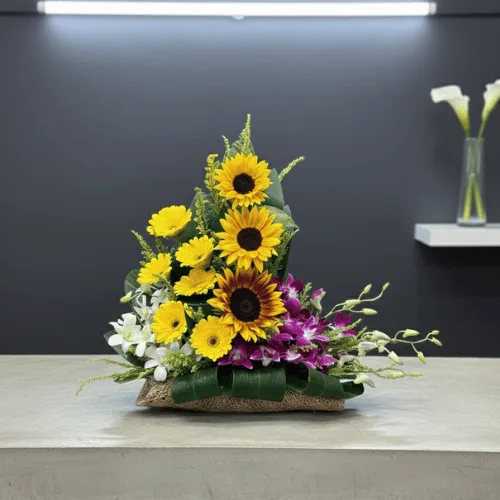 Premium Sunflower Basket Arrangement – Elegant Gift Bouquet