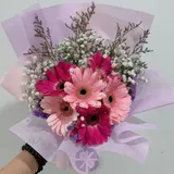 Enchanting Pink Gerbera Bouquet with Limonium & Baby's Breath – photo 2