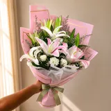 Charming Pink Lily Hand Bouquet – photo 1