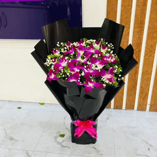 A Royal Purple Orchid Bouquet