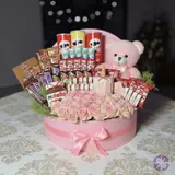 Pink Perfection Elegent Roses, Chocolates, and Teddy Gift Box – photo 1