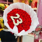100 Premium Red Roses Bouquet with Fully Customizable Name or Number Design – Perfect for Proposal, Anniversary & Valentine’s Day – photo 1