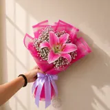 Dramatic Pink Star Lily & Gypsy Signature Bouquet – photo 4