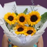 The Big Bright Hug Sunflower & White Wrap Bouquet – photo 3