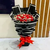 Red Classic Luxury Rose & Baby's Breath Bouquet – photo 1