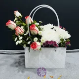 Premium Bag in Pink Rose & Mixed Mum Floral Carrier – photo 1