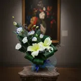 Serene White & Blue Bloom Basket – photo 1