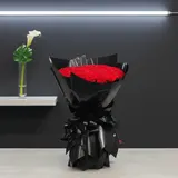 Luxury 100 Red Roses Bouquet Wrapped in Premium Black Paper – Perfect for Proposal, Anniversary & Valentine’s Day – photo 1
