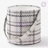 40 White Roses in Hungging Tweed Round Gift Box – photo 2