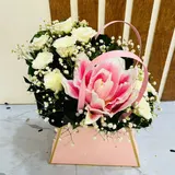 The Spring Purity Pink Box Lily & White Rose Arrangement – photo 3