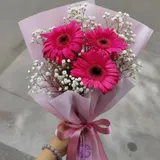 Pink Gerbera & Baby's Breath Hand Bouquet – photo 3