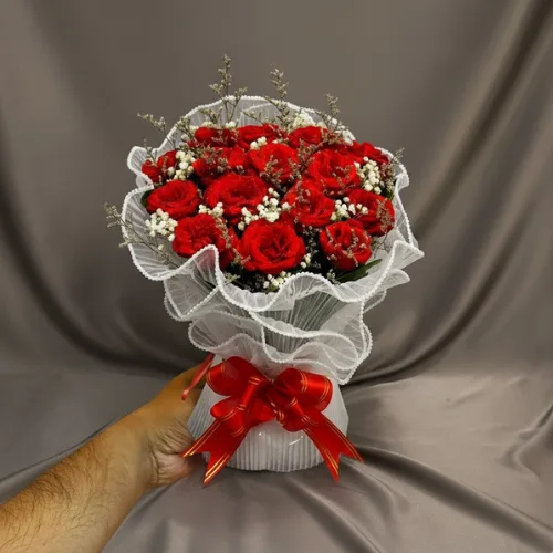 The Romance Red Rose Round Bouquet