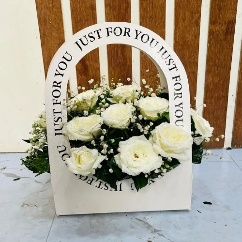 The Purest Wish White Rose "Just For You" Flower Box