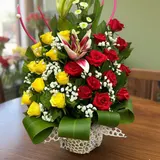 Radian Red & Yellow Rose Basket – photo 4