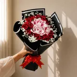 The Passionate Bloom Black Wrap Lily & Red Rose Bouquet – photo 1