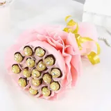 Blush Pink Ferrero Rocher Bouquet with Golden Bow – Luxury Chocolate Gift for Special Moments – photo 2