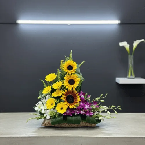 Premium Sunflower Basket Arrangement – Elegant Gift Bouquet