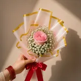 Single Pink Rose Posy – photo 1