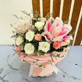 Sweetest Whisper Round Mini Lily & Rose Gift Bouquet – photo 3