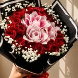 The Passionate Bloom Black Wrap Lily & Red Rose Bouquet – photo 2