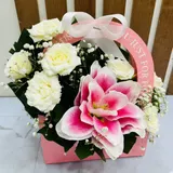 The "Just For You" Elegance Pink Lily & White Rose Mix Gift Box – photo 2