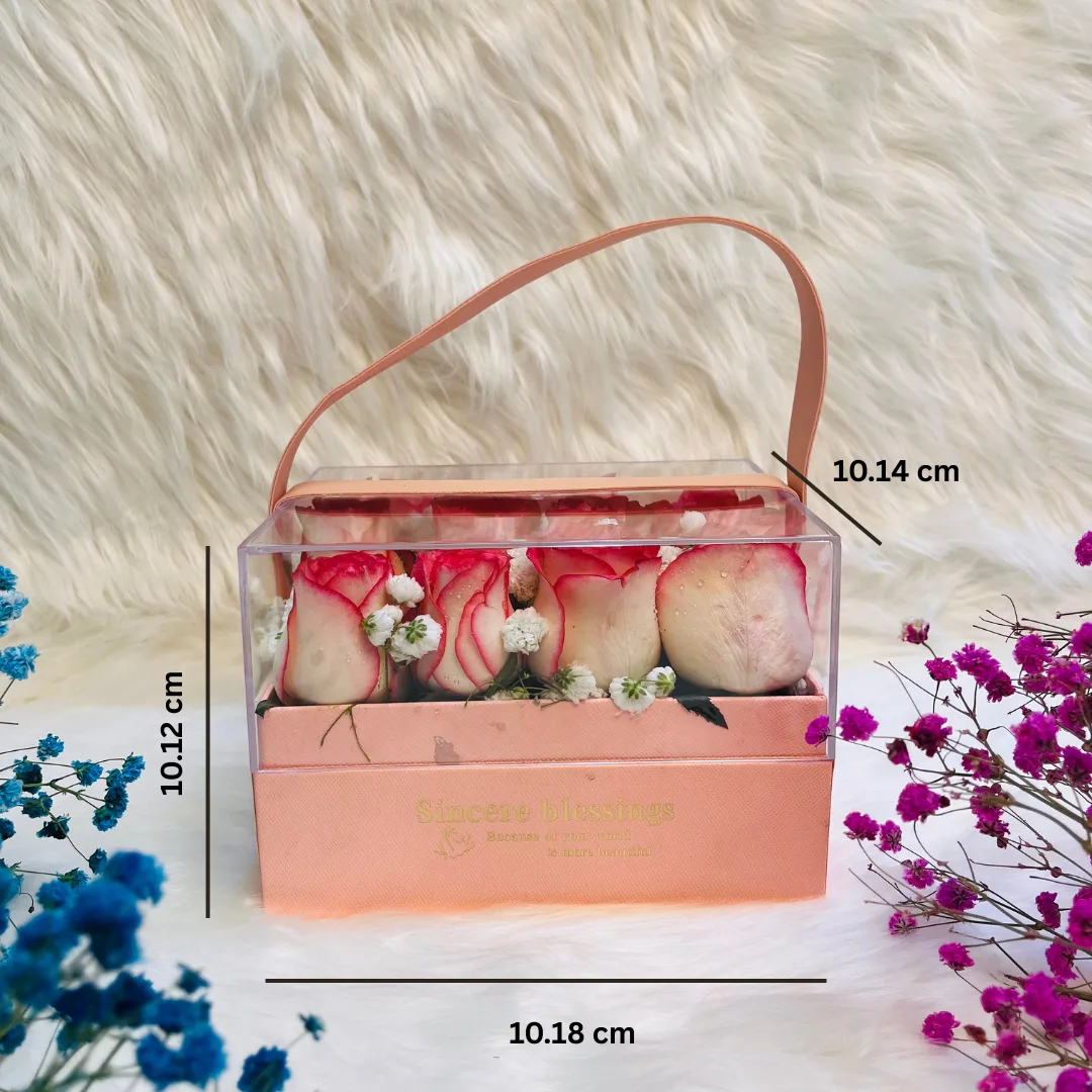 Elegant Pink Rose & Gypsy Square Transparent Hanging Gift Box