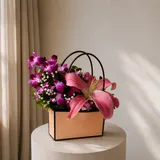 Exotic Pink Lily & Purple Orchid Premium Gift Bag – photo 4