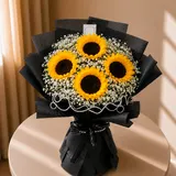 The Elegant Sunflowers in Black Stand Bouquet – photo 3
