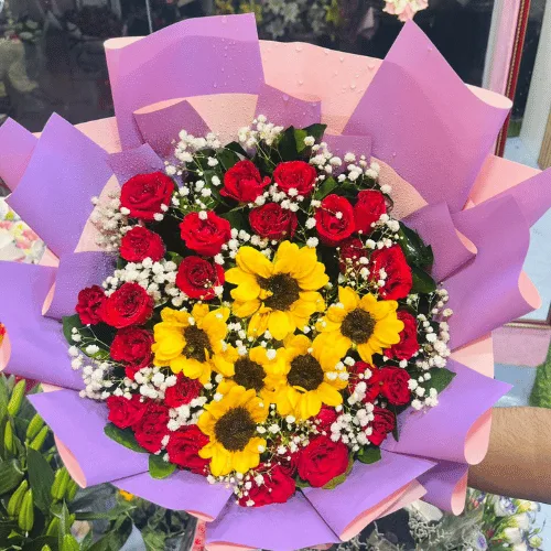 Sunset Spark Mixed Bloom Bouquet