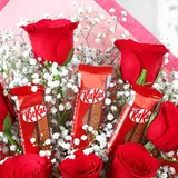 Red Roses & KitKat Chocolate Bouquet – photo 3