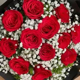 Luxury Noir Red Roses, Baby's Breath & Black Wrap Statement – photo 3