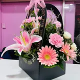 Midnight Garden Black Box Lily, Rose,Gerbera & Carnation Mix Box – photo 4