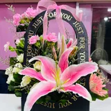 Midnight Garden Black Box Lily, Rose,Gerbera & Carnation Mix Box – photo 2