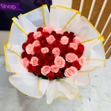 Grand Elegance Premium Red & Pink Rose Standing Bouquet – photo 2