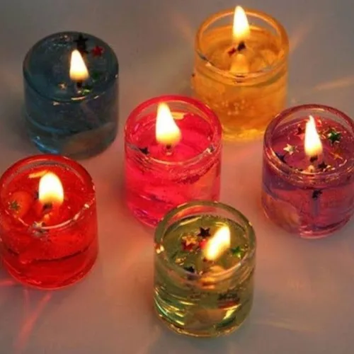 6-Piece Romantic Gel Shot Candles Set - Multicolored