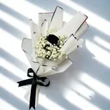 Black Rose & Baby's Breath Bouquet – photo 1