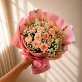 Peachy Bloom Mini Rose Bouquet – photo 3