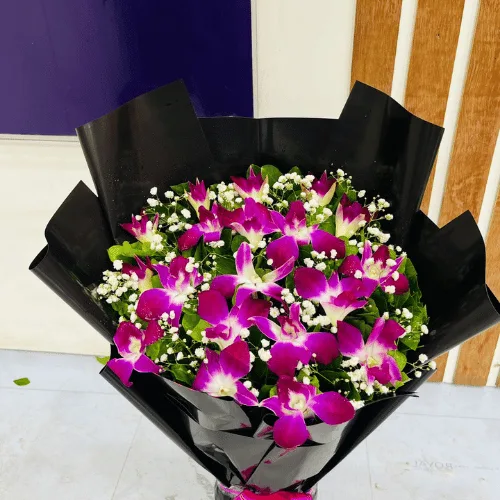A Royal Purple Orchid Bouquet