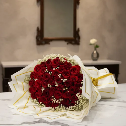 Eternal Love – 50 Red Roses Bouquet