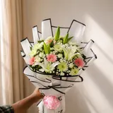 Blissful Glow Lily & Gerbera Bouquet – photo 1