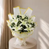 Purest Affection White Lily and Baby's Breath Standing Bouquet – photo 3