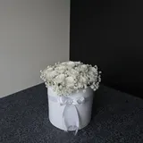 Purity Fresh White Premium Rose Round Box Arrangement – photo 1