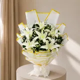 Purest Affection White Lily and Baby's Breath Standing Bouquet – photo 5